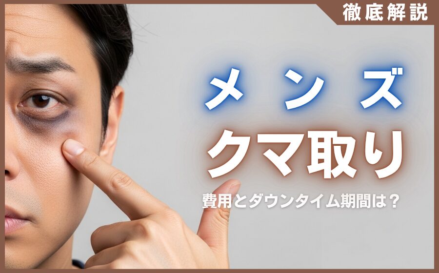 メンズのクマ取り徹底解説！気になる費用とダウンタイム期間は？